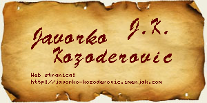 Javorko Kozoderović vizit kartica